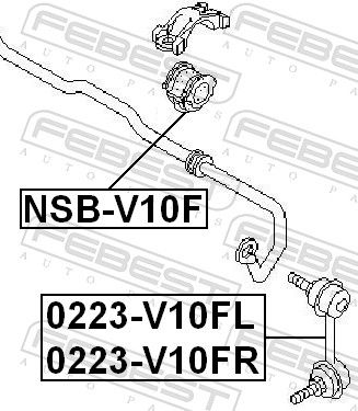 Febest NSBV10F Втулка переднього стабілізатора d21
