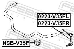 Febest NSBV35F Втулка переднього стабілізатора D33