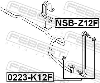 Febest NSBZ12F Втулка стабілізатора переднього D20