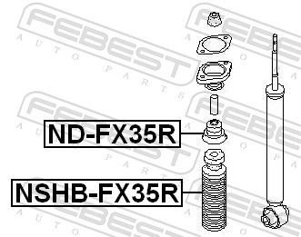 Febest NSHBFX35R Захисний ковпачок/гофрований кожух, амортизатор