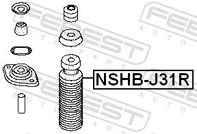 Febest NSHBJ31R Пильовик заднього амортизатора