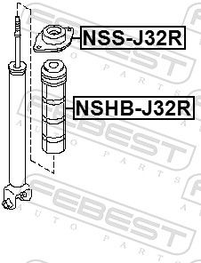 Febest NSHBJ32R пильовик заднього амортизатора