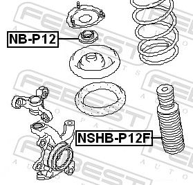 Febest NSHBP12F Захисний ковпачок/гофрований кожух, амортизатор