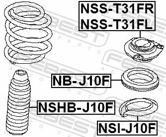 Febest NSIJ10F проставка пружини нижня