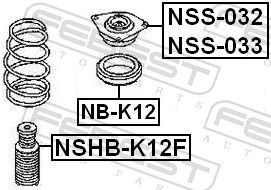 Febest NSS032 Верхня опора, стійка амортизатора