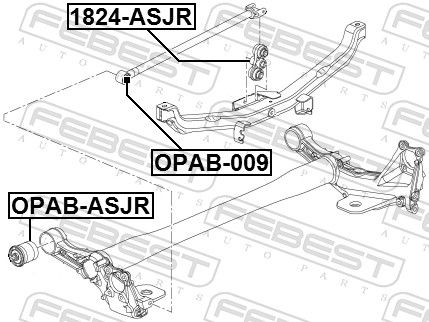 Febest OPAB009 Сайлентблок задньої поперечної тяги