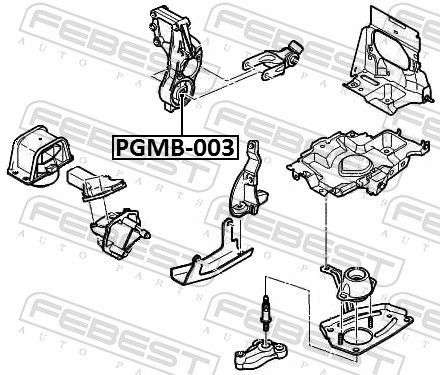 Febest PGMB003 Сайлентблок правої подушки двигуна