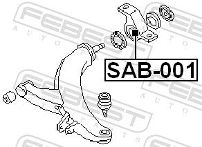 Febest SAB001 Сайлентблок задній переднього важеля (гідравлічний)