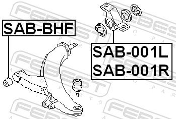 Febest SAB001L Сайлентблок задній переднього лівого важеля (гідравлічний)