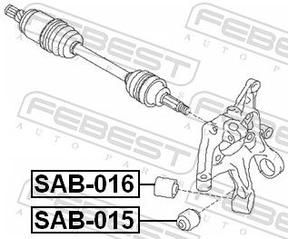 Febest SAB016 Сайлентблок задньої цапфи