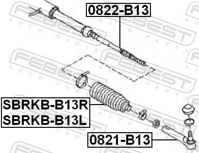 Febest SBRKBB13R Пильовик тяги кермової