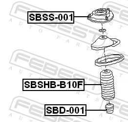 Febest SBSS001 Верхня опора, стійка амортизатора