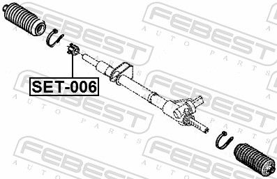 Febest SET006 Ремкомплект рульового механізму (стопорні кільця, ущільнювачі) на Scenic II