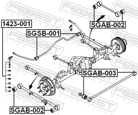 Febest SGAB003 Сайлентблок задньої тяги