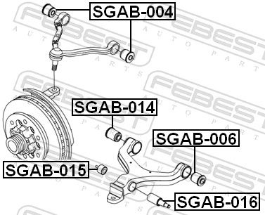 Febest SGAB016 Сайлентблок переднього нижнього важеля