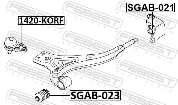 Febest SGAB023 Сайлентблок задній нижнього переднього важеля