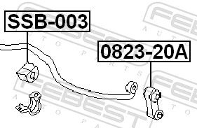 Febest SSB003 Втулка переднього стабілізатора d19.2