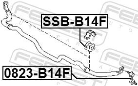 Febest SSBB14F Втулка переднього стабілізатора d23