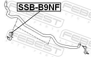 Febest SSBB9NF Втулка переднього стабілізатора d23.5