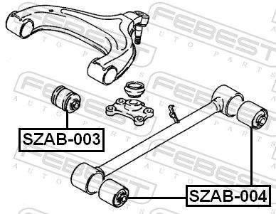 Febest SZAB004 Сайлентблок заднього подовжнього важеля