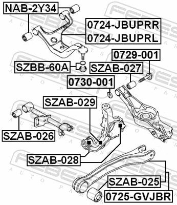 Febest SZAB028 Опора, важіль підвіски