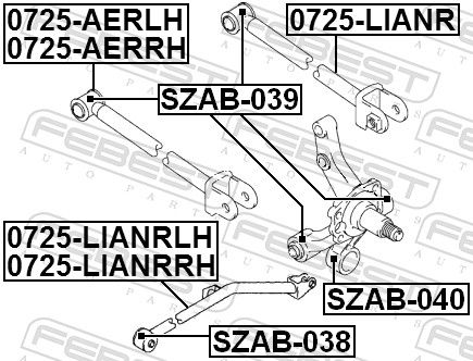 Febest SZAB040 сайлентблок задньої цапфи
