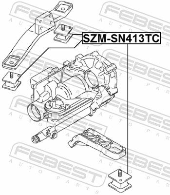 Febest SZMSN413TC Опора коробки передач