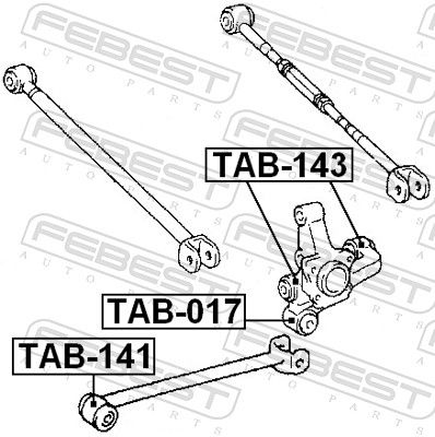 Febest TAB017 сайлентблок задньої цапфи