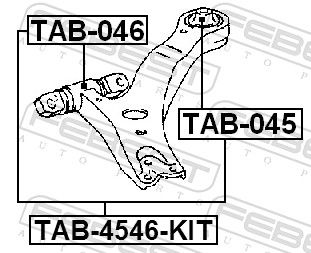 Febest TAB045 сайлентблок задній переднього важеля