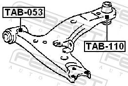 Febest TAB053 Опора, важіль підвіски
