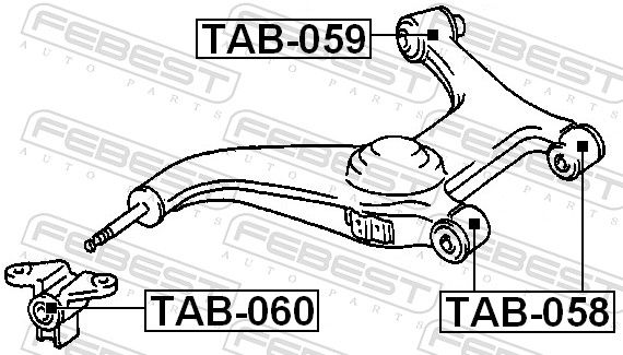 Febest TAB059 сайлентблок заднього нижнього важеля