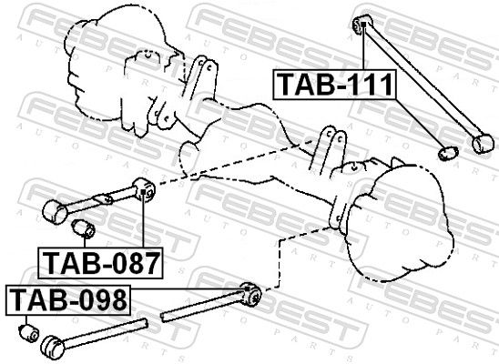 Febest TAB098 Сайлентблок передній заднього важеля