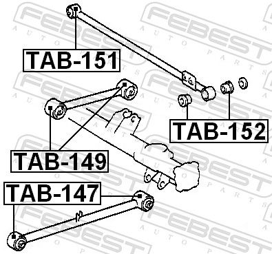 Febest TAB149 Сайлентблок заднього верхнього подовжнього важеля