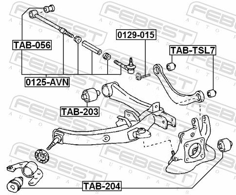 Febest TAB204 Сайлентблок заднього важеля