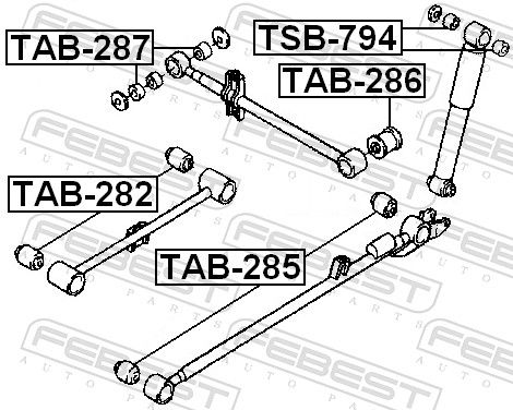 Febest TAB287 Сайлентблок заднього поперечного важеля