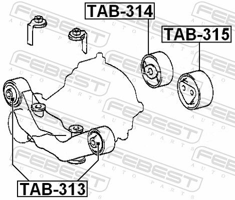 Febest TAB315 Опора диференціала