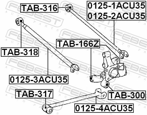 Febest TAB317 Сайлентблок задньої подовжньої тяги