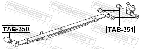 Febest TAB351 Сайлентблок задньої ресори