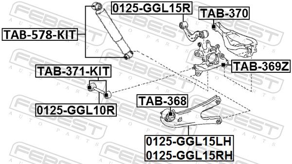 Febest TAB368 Сайлентблок заднього важеля