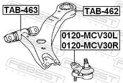 Febest TAB463 Опора, важіль підвіски