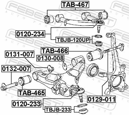 Febest TAB466 Сайлентблок переднього нижнього важеля