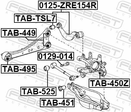 Febest TAB495 Опора, важіль підвіски