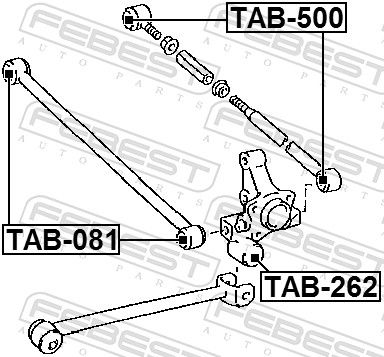 Febest TAB500 сайлентблок задньої поперечної тяги