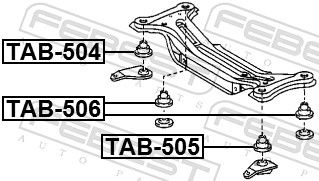 Febest TAB505 сайлентблок задньої балки