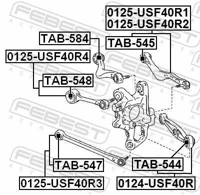 Febest TAB544 сайлентблок заднього важеля