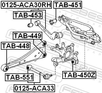 Febest TAB551 Сайлентблок задньої поперечної тяги