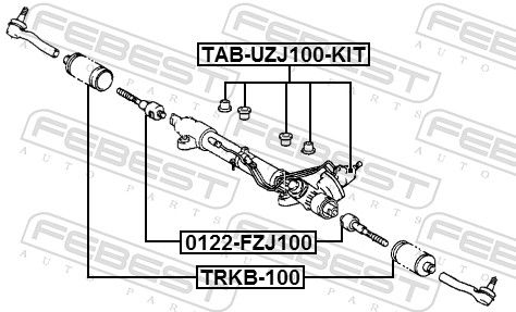 Febest TABUZJ100KIT Опора, рульовий механізм