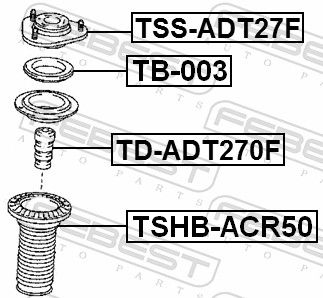Febest TB003 Підшипник котіння, опорний підшипник амортизатора