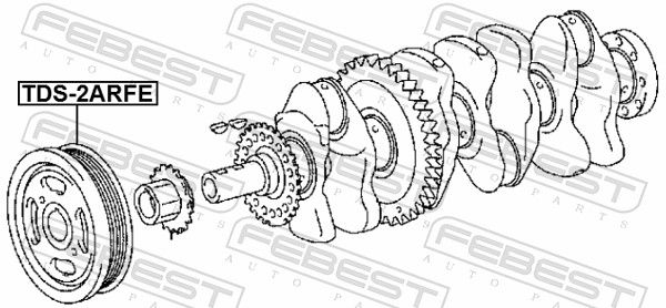 Febest TDS2ARFE Шків колінвалу 2AR-FE