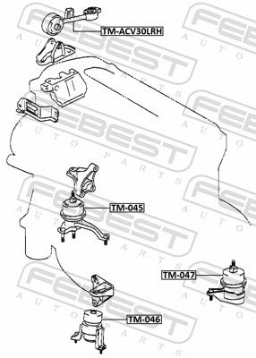 Febest TM045 Опора, двигун